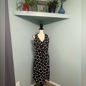 Jessica Howard Black and White Halter Maxi Dress